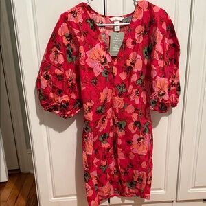 H&M Floral Red Mini Dress